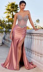 Ladivine CD736 - Bead Embellished Sheath Evening Dress