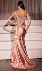 Ladivine CD757 - Crystal Bead Basque Evening Dress
