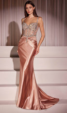 Ladivine CD757 - Crystal Bead Basque Evening Dress