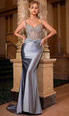 Ladivine CD757 - Crystal Bead Basque Evening Dress