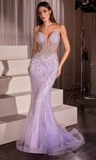 Ladivine CD759 - Plunging Sweetheart Sheath Evening Dress