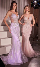 Ladivine CD759 - Plunging Sweetheart Sheath Evening Dress