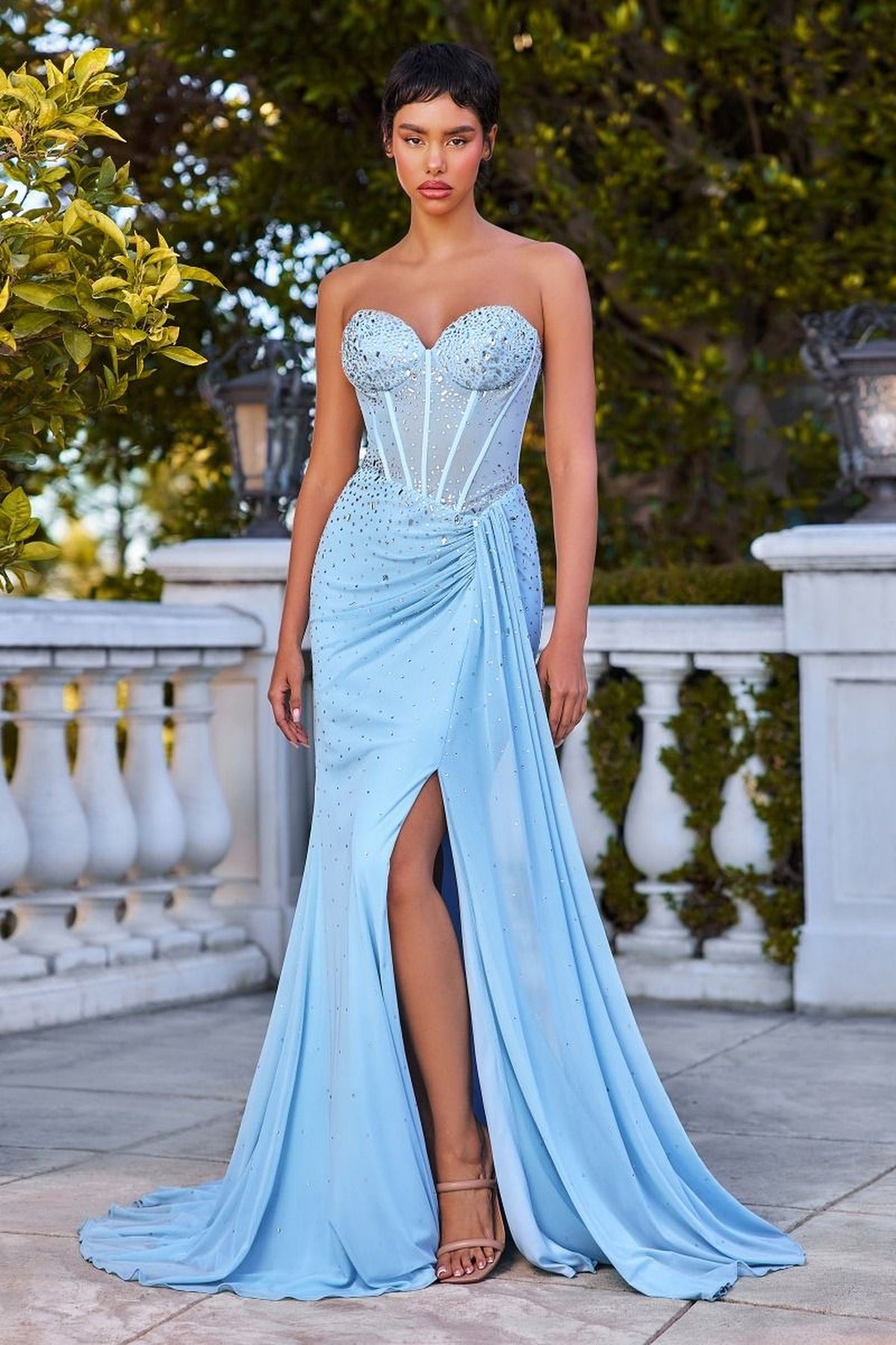 Ladivine CD770 - Cut Glass Sweetheart Evening Dress