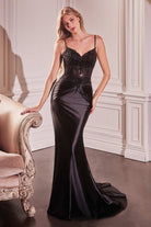 Ladivine CD776 - Illusion V-Neck Long Gown