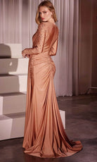 Ladivine CD788 - Long Sleeve Beaded Evening Gown