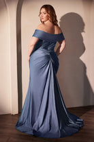 Ladivine CD790C - Off Shoulder Satin Plus Gown