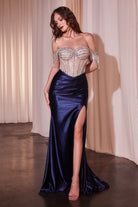 Ladivine CD821 Fringe Sleeve Sheath Dress