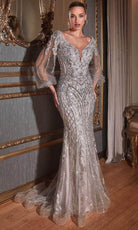Ladivine CD864 - Crystal-Embellished Sheath Gown