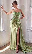 Ladivine CD868 Ornate Beaded Slit Dress