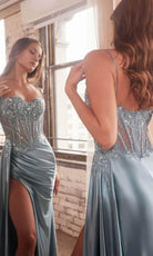 Ladivine CD868 Ornate Beaded Slit Dress