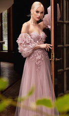 Ladivine CD962 - Strapless 3D Floral Prom Dress