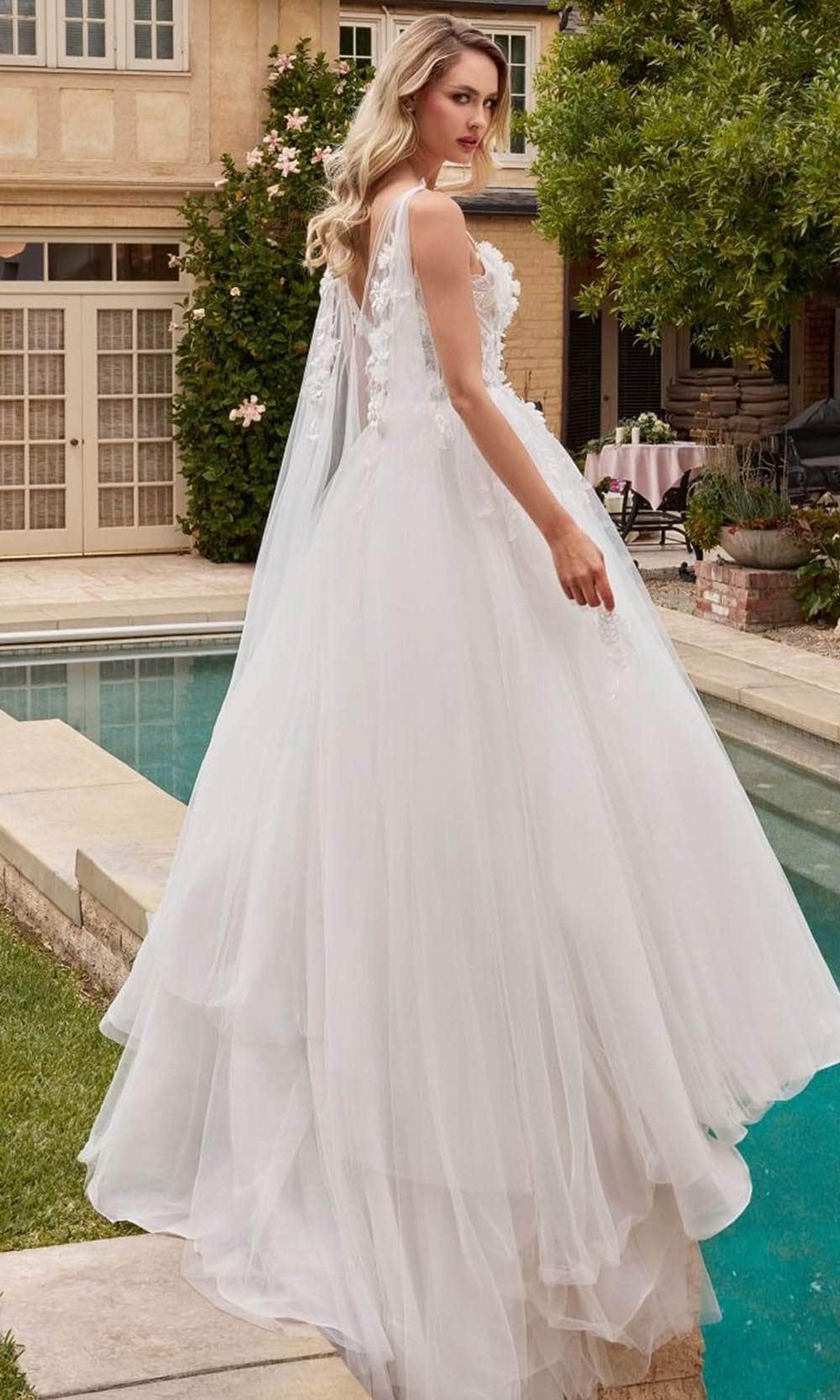Ladivine CDS437W - Sleeveless Layered Tulle Bridal Gown