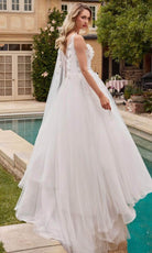 Ladivine CDS437W - Sleeveless Layered Tulle Bridal Gown