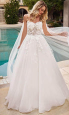 Ladivine CDS437W - Sleeveless Layered Tulle Bridal Gown