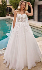 Ladivine CDS437W - Sleeveless Layered Tulle Bridal Gown - Silhouette Dresses