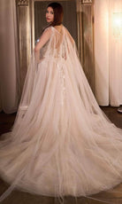 Ladivine CDS476W - Cape A-Line Bridal Gown