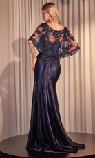 Ladivine CDS499 - Sheer Capelet Sweetheart Prom Dress