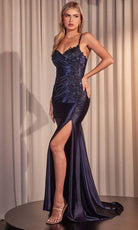 Ladivine CDS499 - Sheer Capelet Sweetheart Prom Dress