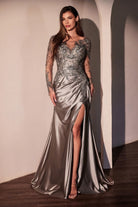 Ladivine CDS505 - Illusion Bateau Sheath Evening Dress
