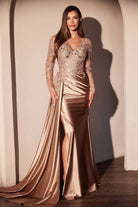 Ladivine CDS506 - Long Sleeve Mermaid Evening Gown
