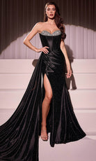 Ladivine CDS526 - Bejeweled Peekaboo Long Gown