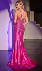 Ladivine CDS527 - Strappy Back Cut Glass Evening Dress