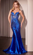 Ladivine CDS527 - Strappy Back Cut Glass Evening Dress