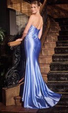 Ladivine CDS529 - Scoop Crystal Bead Evening Dress