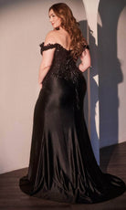 Ladivine CDS537C - Off-Shoulder Lace Applique Prom Gown
