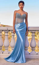 Ladivine CDS538 - Beaded Corset Sweetheart Neck Prom Gown