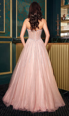 Ladivine CDS541 - Sweetheart A-Line Gown with Linear Beading