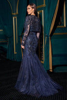 Ladivine CDS545 - Floral Sequin Mermaid Gown with Jacket