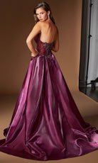 Ladivine CDS568 - Pleated Overskirt Embellished Strapless Prom Gown