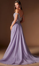Ladivine CDS570 - Beaded Off Shoulder Overskirt Prom Gown