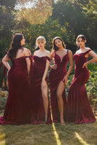 Ladivine CH139 - Velvet Off Shoulder Evening Gown