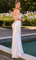 Ladivine CH2602W Strapless Satin Bridal Dress