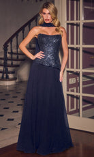 Ladivine CH2603 Strapless Asymmetrical Waist Dress