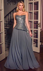 Ladivine CH2603 Strapless Asymmetrical Waist Dress