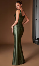 Ladivine CH2604 Square Neck Draped Waist Dress