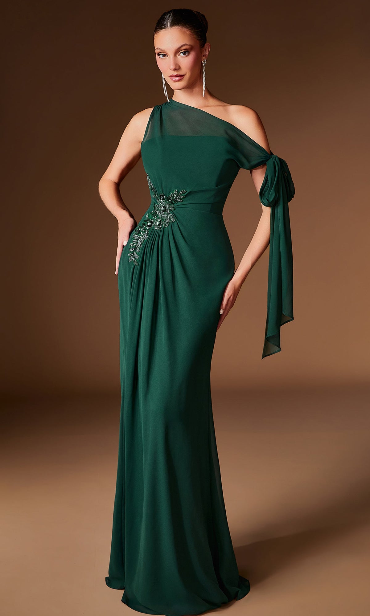 Ladivine CH2612 One Shoulder Sheath Dress
