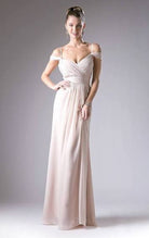 Ladivine CH527 - Off-Shoulder Surplice Chiffon Long Dress
