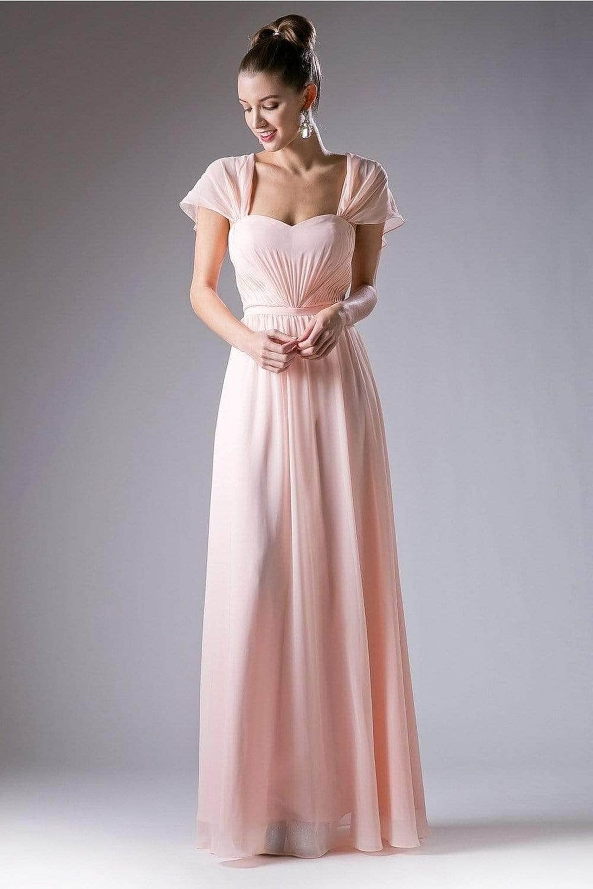 Ladivine CH532 - Semi-Sweetheart Dress With Cape Detail