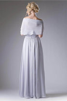 Ladivine CH532 - Semi-Sweetheart Dress With Cape Detail