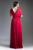 Ladivine CH532 - Semi-Sweetheart Dress With Cape Detail