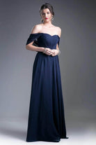Ladivine CH532 - Semi-Sweetheart Dress With Cape Detail