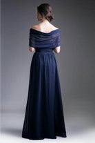 Ladivine CH532 - Semi-Sweetheart Dress With Cape Detail