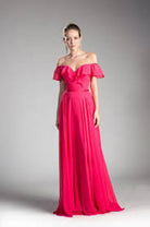 Ladivine CJ246 - Off-Shoulder Ruffles Bridesmaid Dress