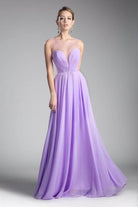 Cinderella Divine CJ251 - Illusion Jewel A-Line Evening Gown