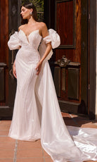Ladivine CJ933W Linear Beaded Mermaid Bridal Dress