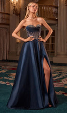 Ladivine CK2405 - Strapless Corset Mikado Ballgown